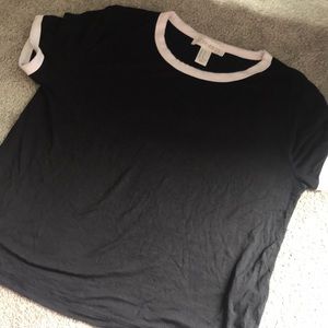 forever 21 black & white crop top
